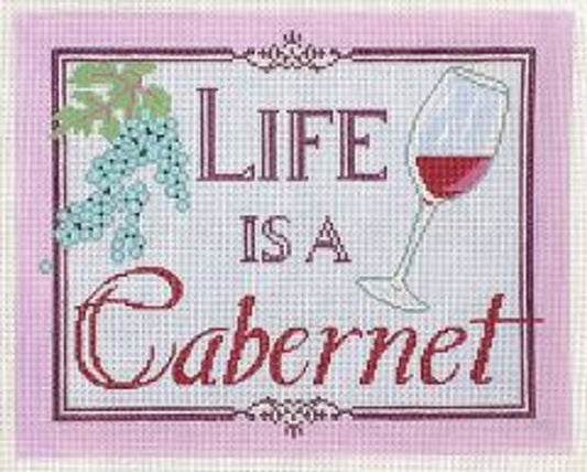 Barbara Russell Life is a Cabernet Needlepoint Canvas