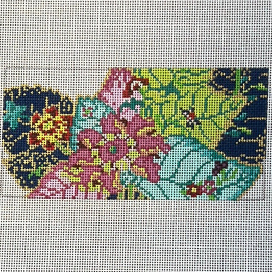 The Gingham Stitchery Kate Woodward Tobacco Leaf Insert Needlepoint Canvas