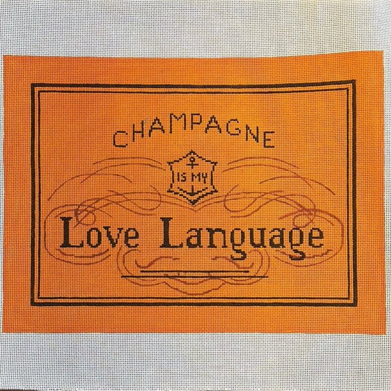The Gingham Stitchery Kirkland Design Studios Champagne Is My Love Language Needlepoint Canvas