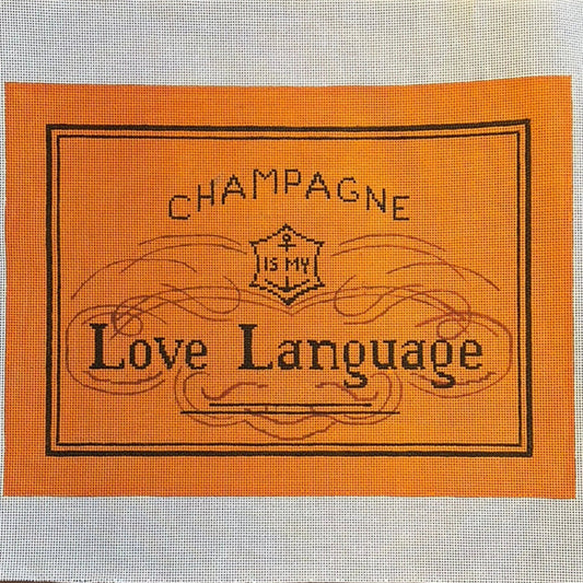 The Gingham Stitchery Kirkland Design Studios Champagne Is My Love Language Needlepoint Canvas