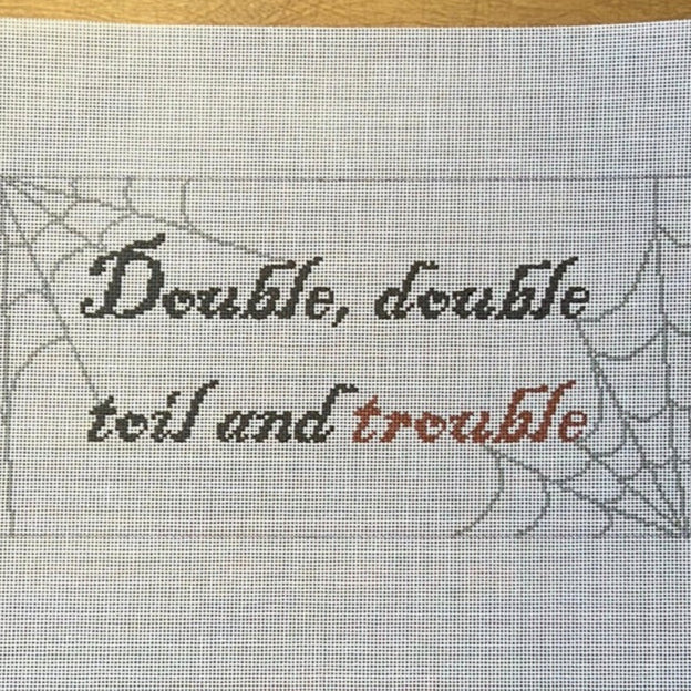 The Gingham Stitchery Kate Woodward Double Double Toil And Trouble Needlepoint Canvas