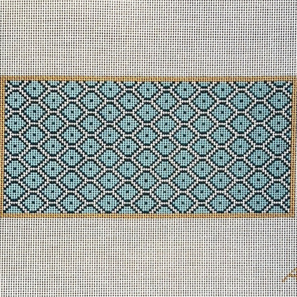 The Gingham Stitchery Amelia Bond Designs Blue Fish Scale Eye Glass Case Needlepoint Canvas