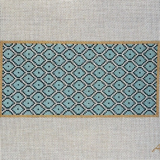 The Gingham Stitchery Amelia Bond Designs Blue Fish Scale Eye Glass Case Needlepoint Canvas