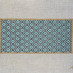 The Gingham Stitchery Amelia Bond Designs Blue Fish Scale Eye Glass Case Needlepoint Canvas