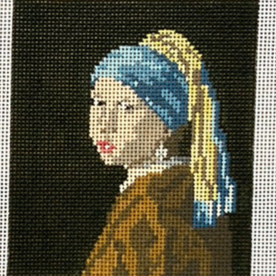 The Gingham Stitchery Kate Woodward Girl With A Pearl Earring Needlepoint Canvas
