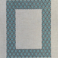 The Gingham Stitchery Amelia Bond Designs Blue Fish Scale Picture Frame Needlepoint Canvas
