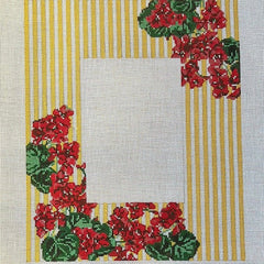 The Gingham Stitchery Kate Woodward Geranium Frame Needlepoint Canvas