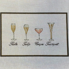 The Gingham Stitchery Kate Woodward Champagne Glasses Needlepoint Canvas