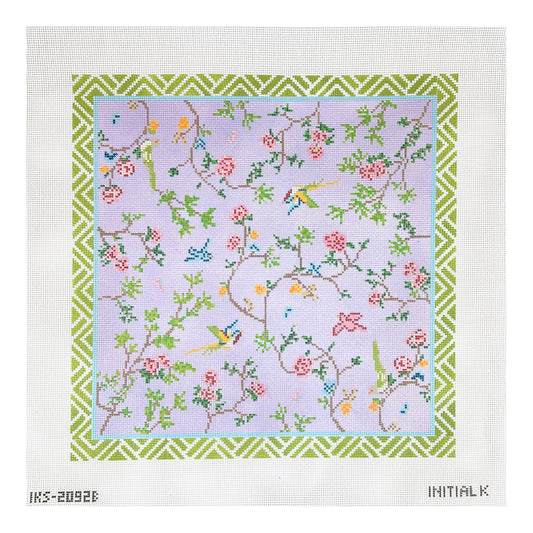 Initial K Studio Bird Chinoiserie Needlepoint Canvas - Large