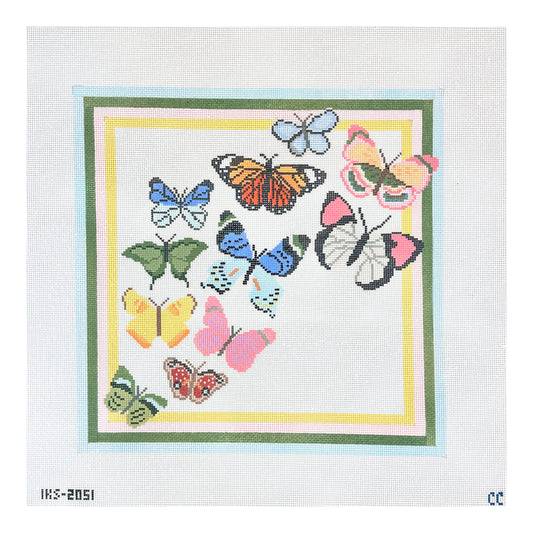 Initial K Studio Catherine Cartie Butterfly Migration Needlepoint Canvas