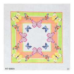 Initial K Studio Catherine Cartie Bright Butterfly Scarf Needlepoint Canvas