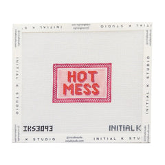 Initial K Studio Hot Mess Bag Tag Needlepoint Canvas