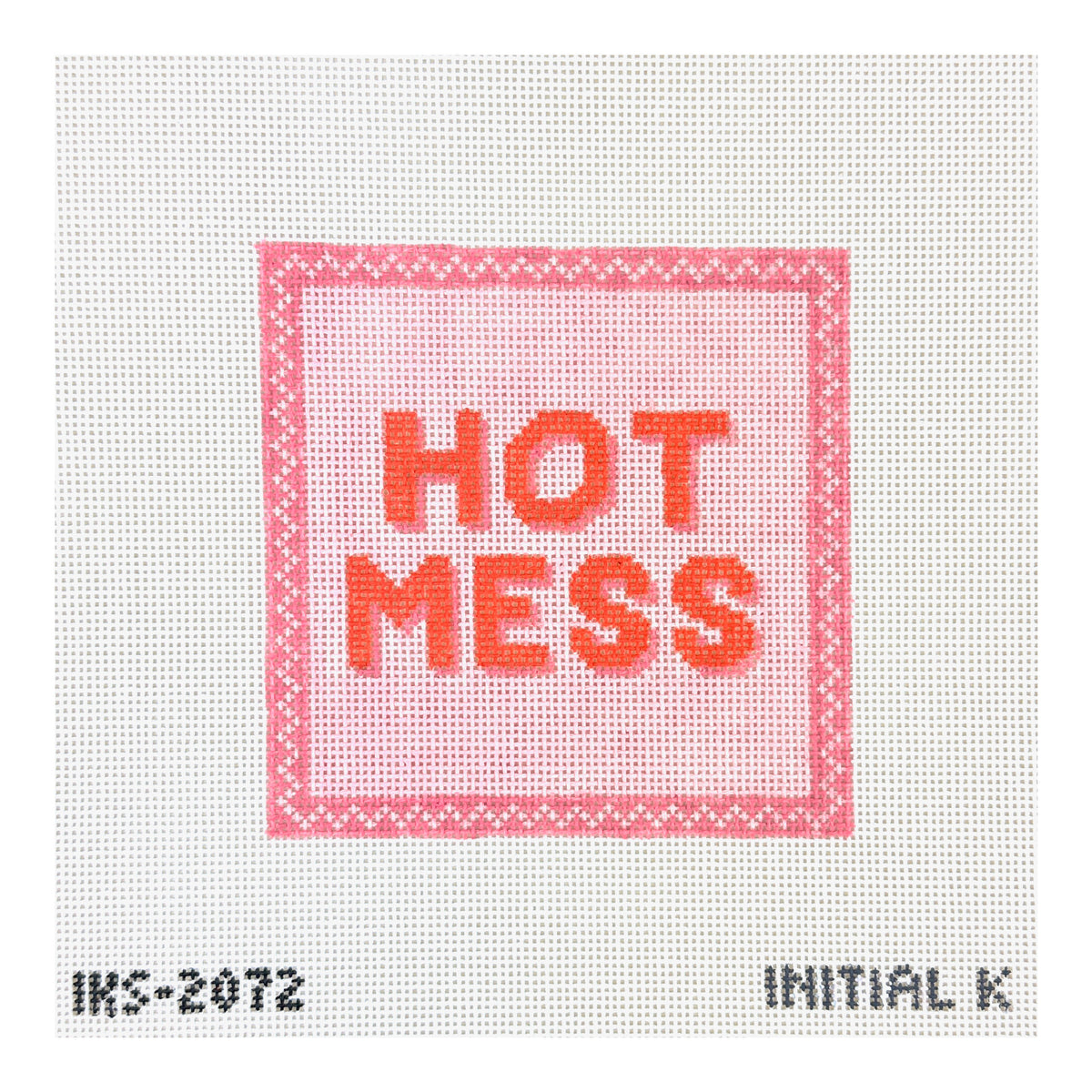 Initial K Studio Hot Mess Coaster Needlepoint Canvas