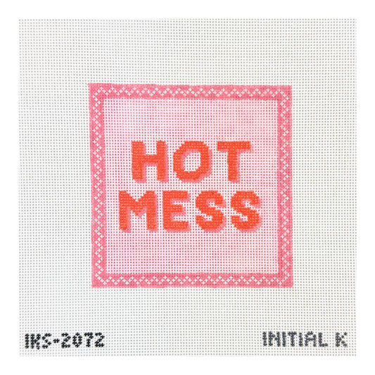Initial K Studio Hot Mess Coaster Needlepoint Canvas
