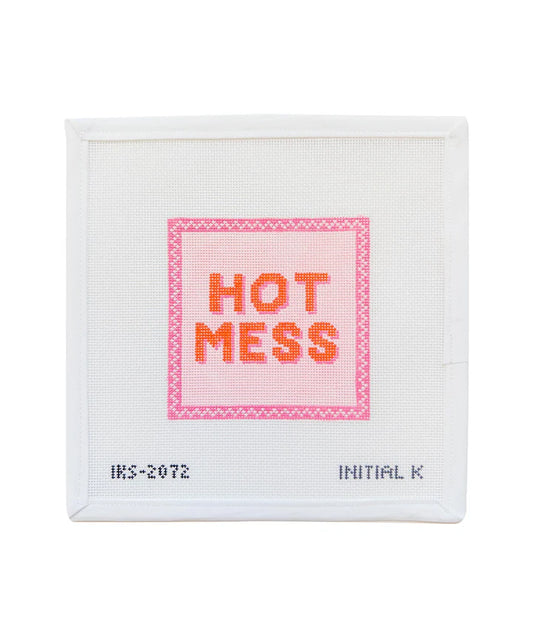 Initial K Studio Hot Mess Coaster Needlepoint Canvas