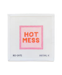 Initial K Studio Hot Mess Coaster Needlepoint Canvas