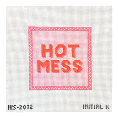 Initial K Studio Hot Mess Coaster Needlepoint Canvas