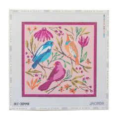 Initial K Studio Jacinda Boneau Springtime Birds Needlepoint Canvas - Large