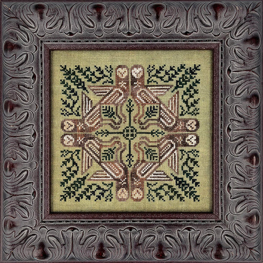 Ink Circles Barn Stars Cross Stitch Pattern