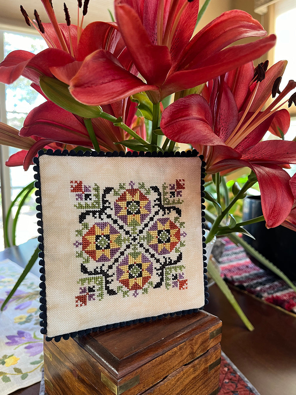 Ink Circles Harvest Lilies Cross Stitch Pattern
