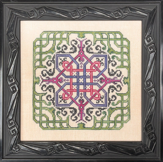 Ink Circles Woven Clover Cross Stitch Pattern