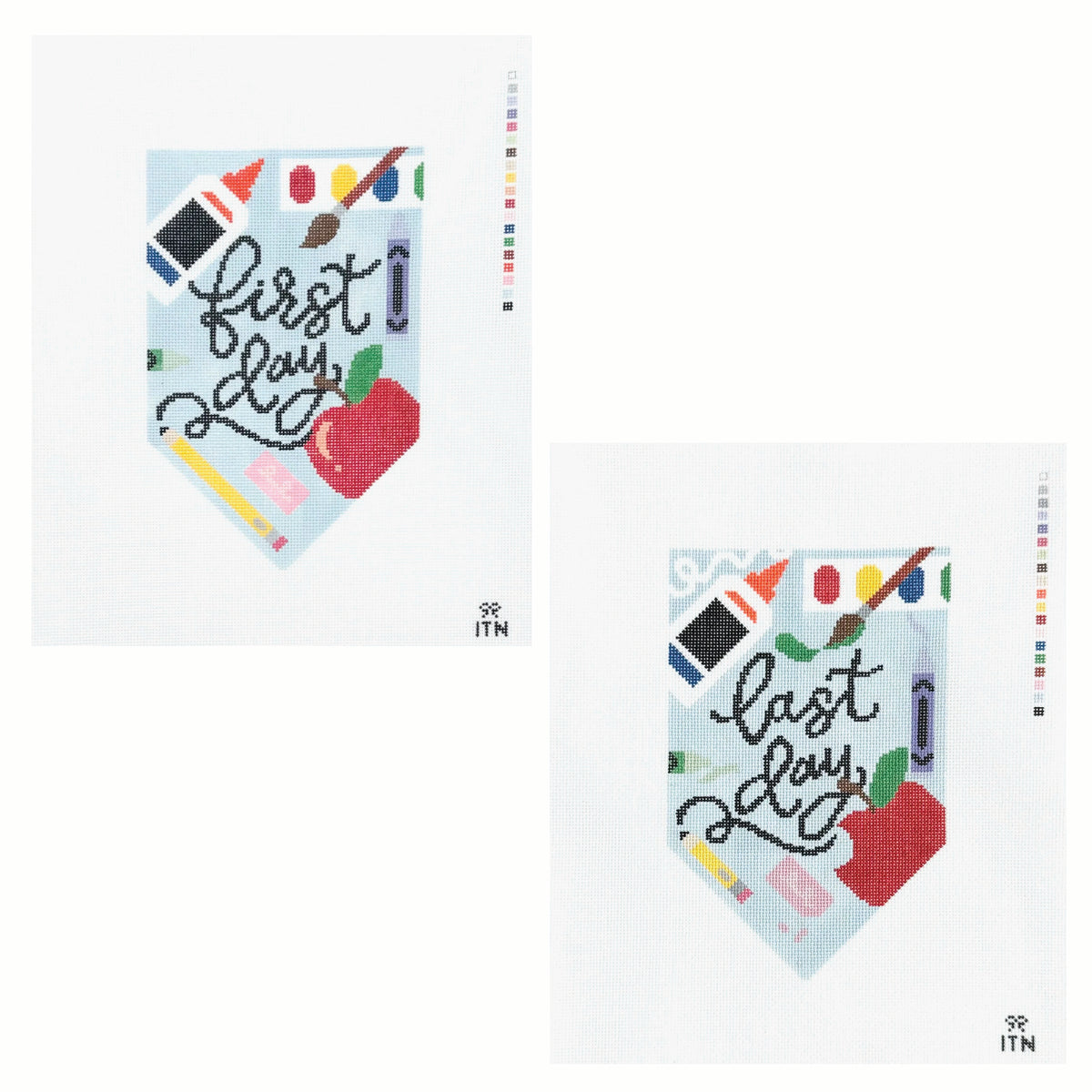 Ivy Thread First and Last Day of School Banner Set Needlepoint Canvas