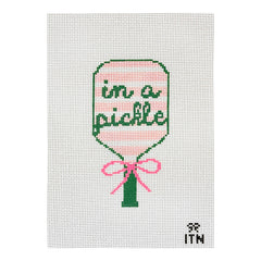 Ivy Thread In a Pickle Pickleball Racket Needlepoint Canvas
