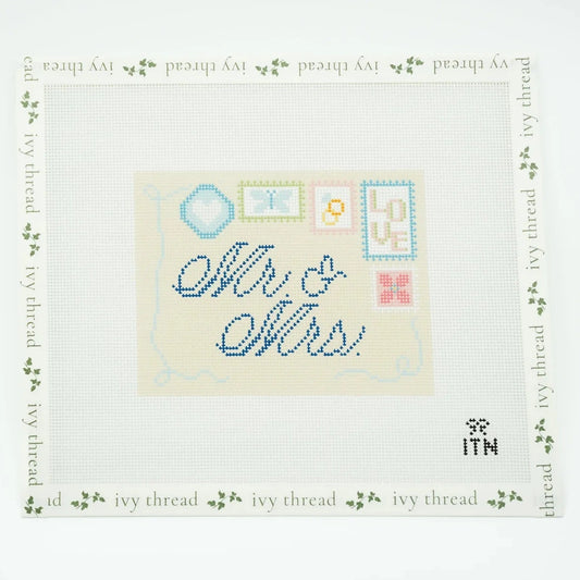Ivy Thread Mr. and Mrs. Envelope Needlepoint Canvas