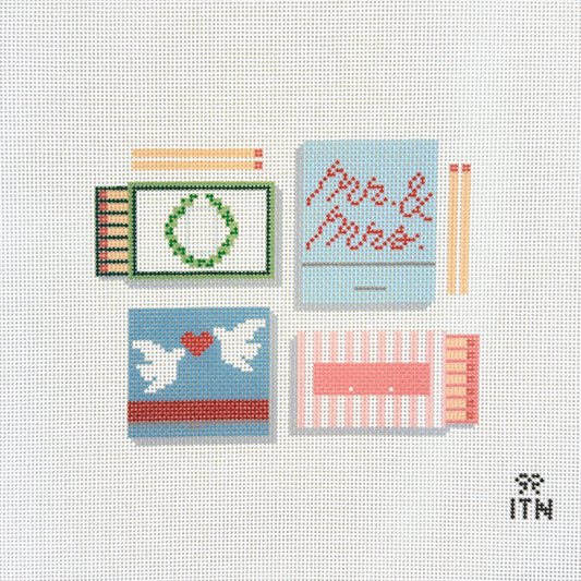 Ivy Thread Wedding Matchbox Needlepoint Canvas