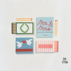 Ivy Thread Wedding Matchbox Needlepoint Canvas