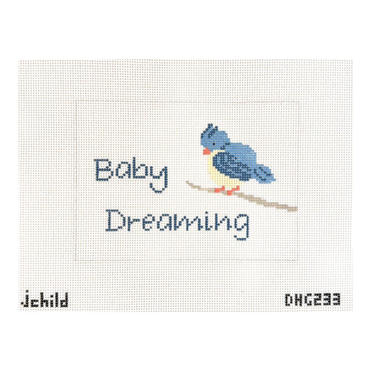 J. Child Designs Baby Dreaming with Blue Bird Needlepoint Canvas