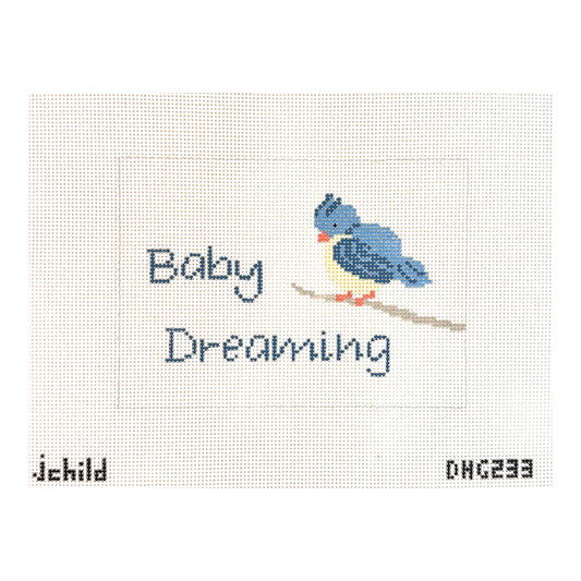 J. Child Designs Baby Dreaming with Blue Bird Needlepoint Canvas