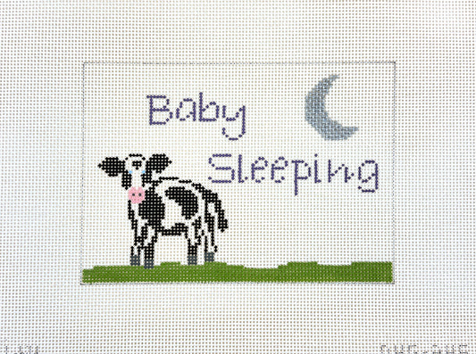 J. Child Designs Baby Sleeping Cow Sign Needlepoint Canvas