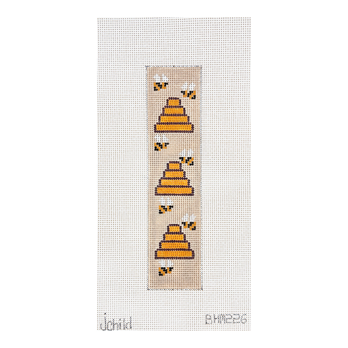 J. Child Designs Bee Skep's Bookmark Needlepoint Canvas