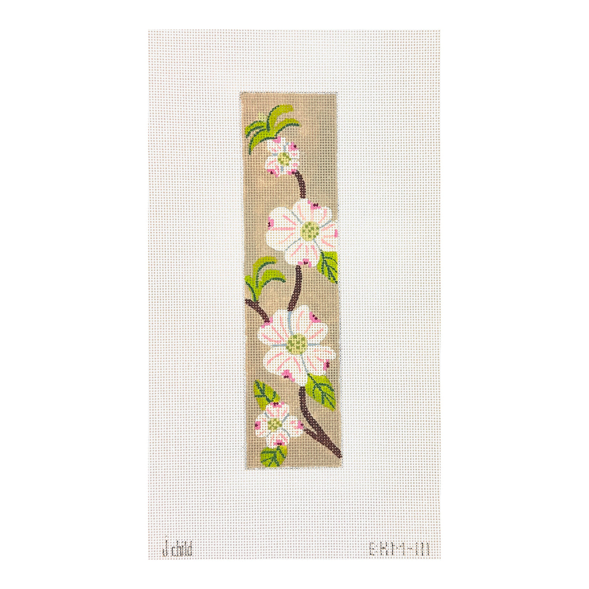 J. Child Designs Dogwood Bookmark Needlepoint Canvas