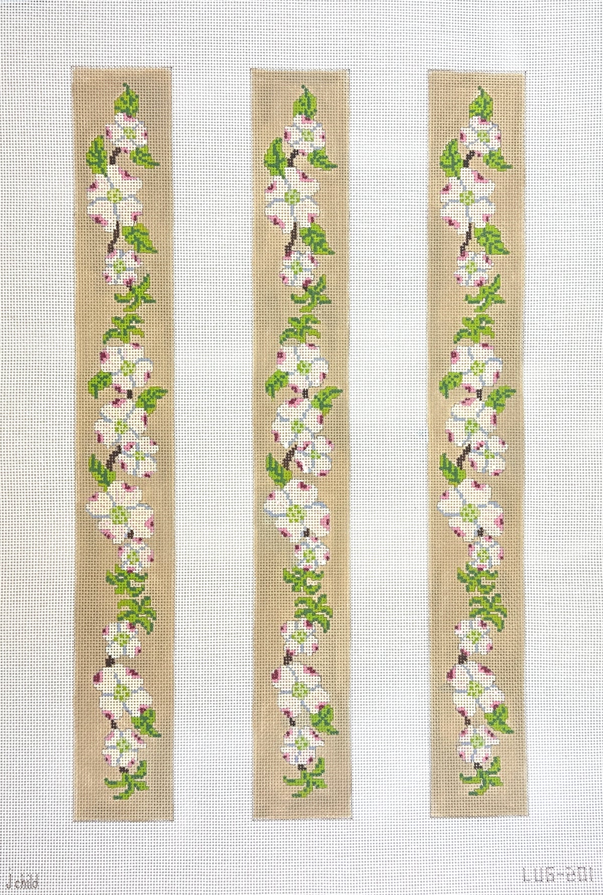 J. Child Designs Dogwood Luggage Straps Needlepoint Canvas