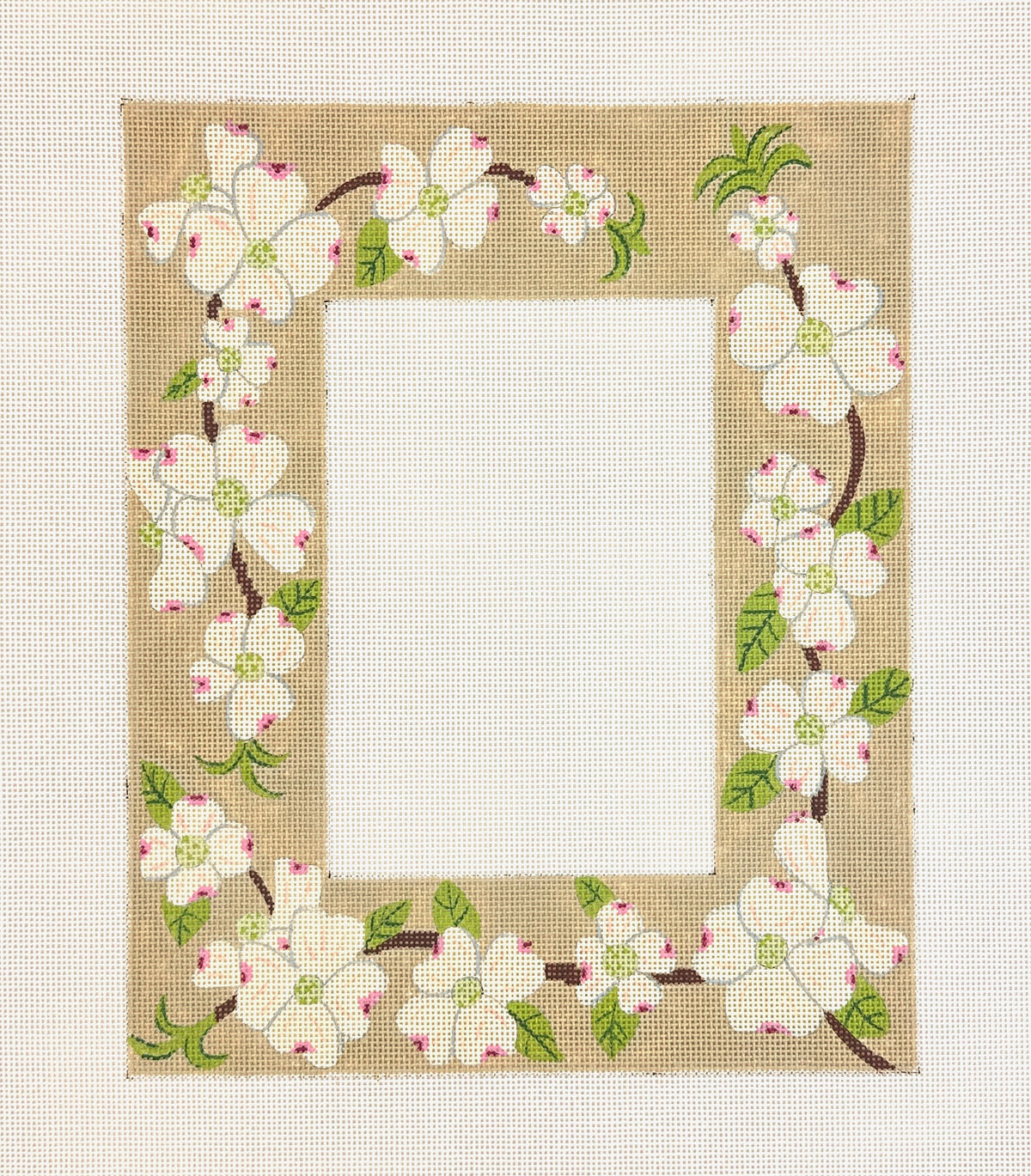 J. Child Designs Dogwood Picture Frame Needlepoint Canvas