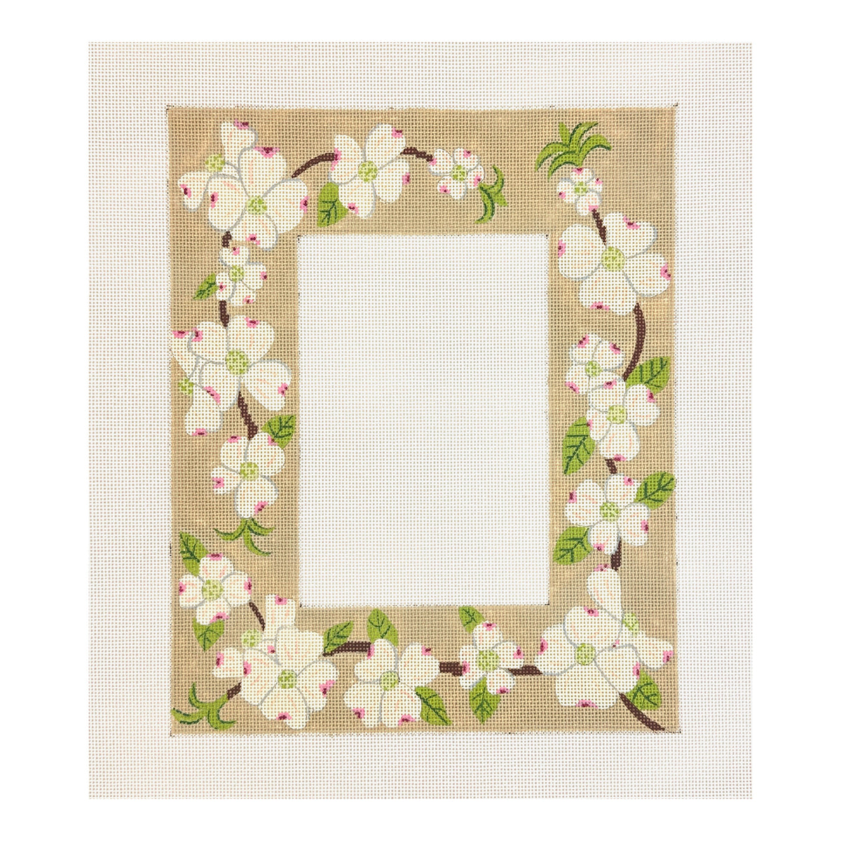 J. Child Designs Dogwood Picture Frame Needlepoint Canvas