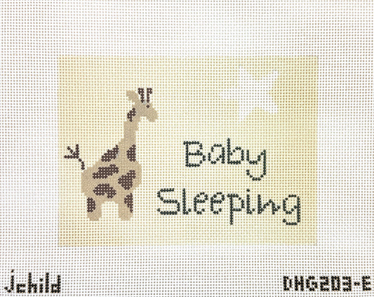 J. Child Designs Giraffe Baby Sleeping Needlepoint Canvas - Ecru
