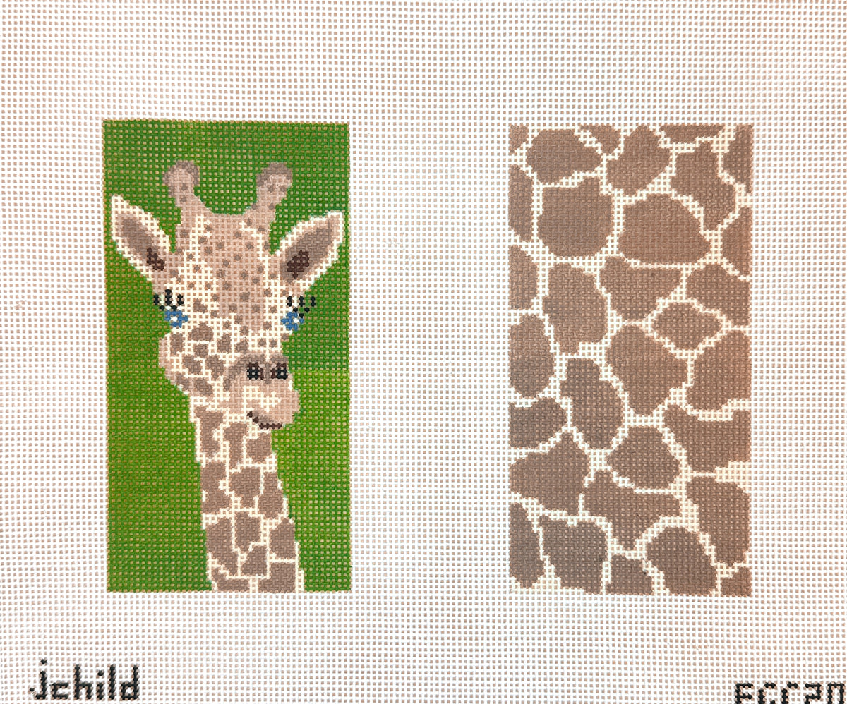 J. Child Designs Giraffe Eyeglass Case Needlepoint Canvas