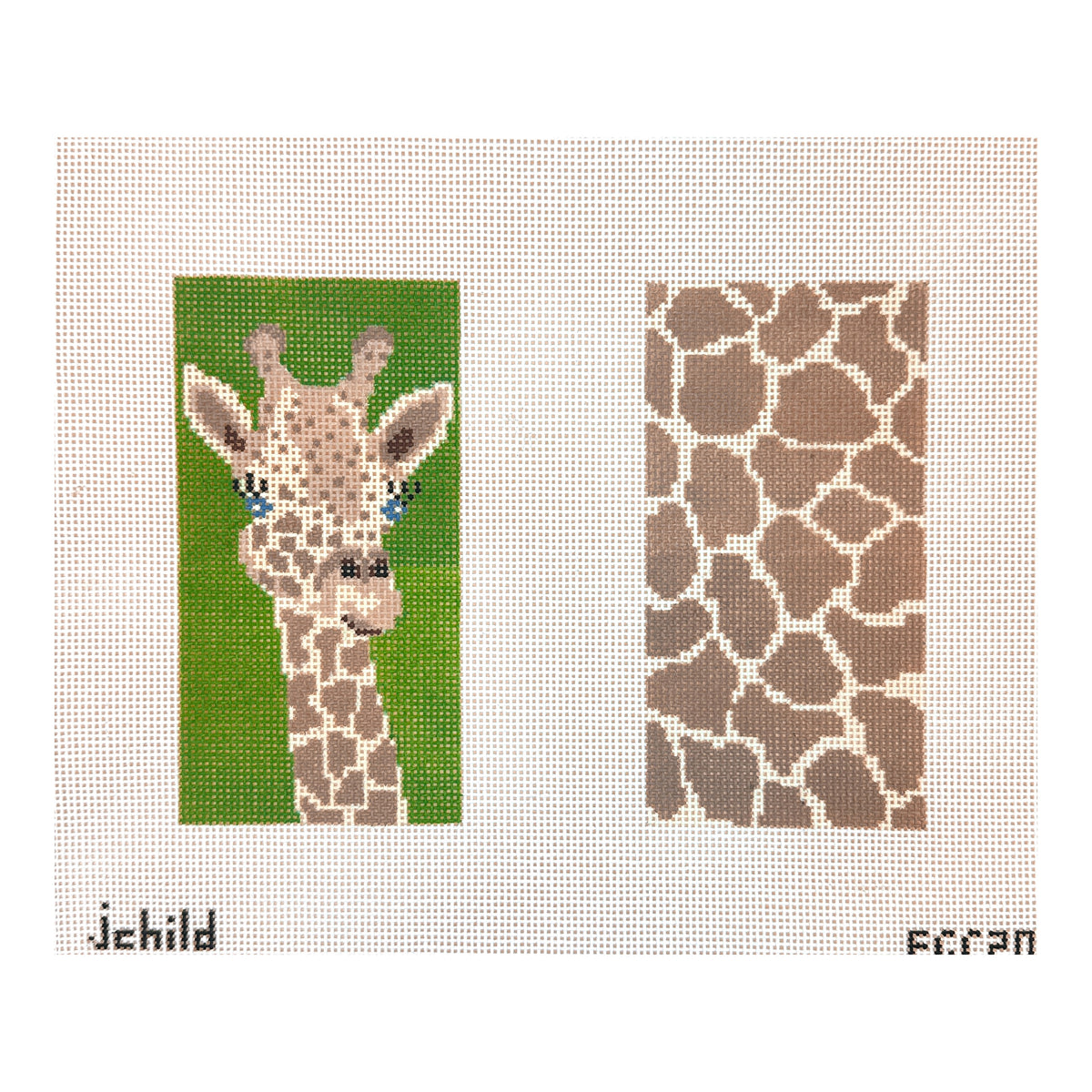 J. Child Designs Giraffe Eyeglass Case Needlepoint Canvas