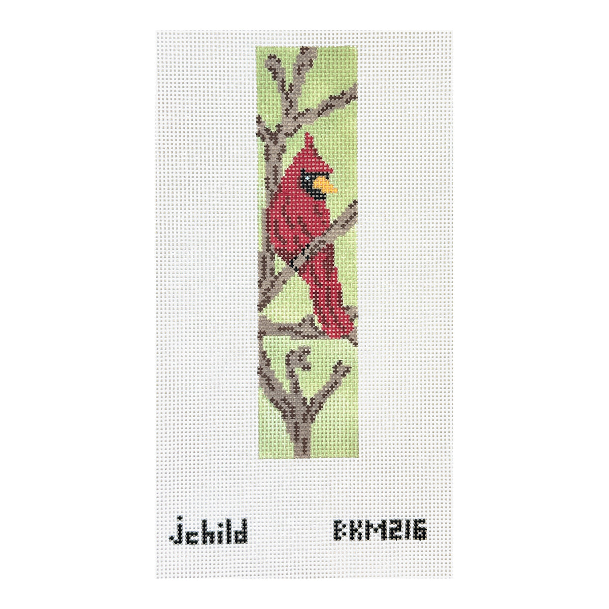 J. Child Designs Red Cardinal Bookmark Needlepoint Canvas