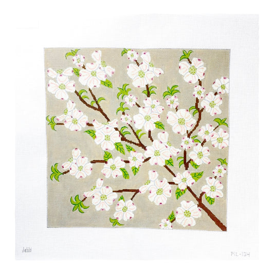 J. Child Dogwood Needlepoint Canvas - Large