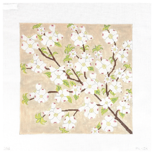 J. Child Dogwood Needlepoint Canvas - Large