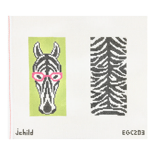 J. Child Zebra Eyeglass Case Needlepoint Canvas