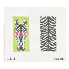 J. Child Zebra Eyeglass Case Needlepoint Canvas