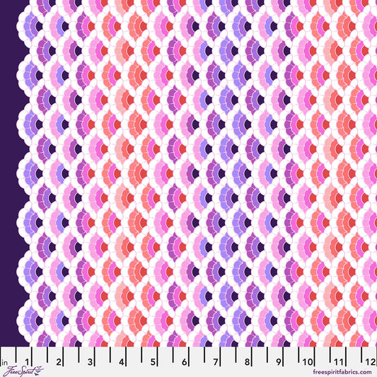 Jaftex Free Spirit Fabrics Aquatic Lace Cotton - Floral Reef Ultraviolet