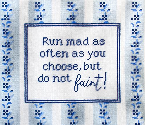 Needlepoint To Go Jane Austen - Run Mad Needlepoint Canvas