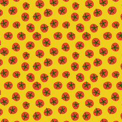 Jane Sassaman Vegetable Patch Tomato Cotton Fabric - Yellow