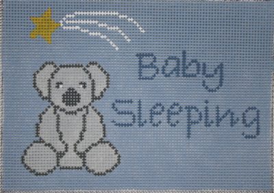 J. Child Koala Baby Sleeping Sign Needlepoint Canvas - Blue